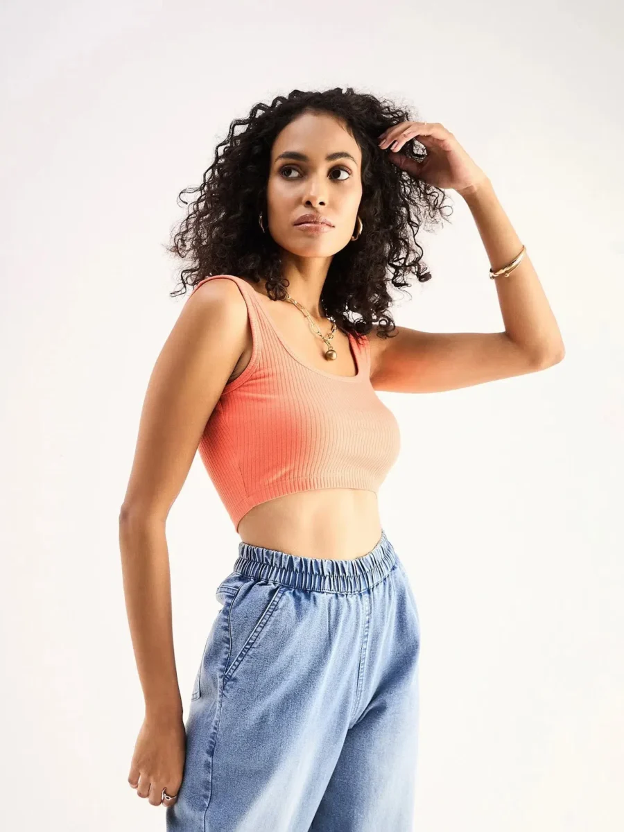 Peachy Vibe Crop Top - Image 2